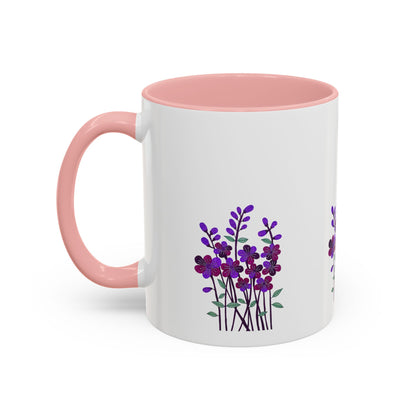 Floral Accent Coffee Mug - Elegant Botanical Design for Home & Office