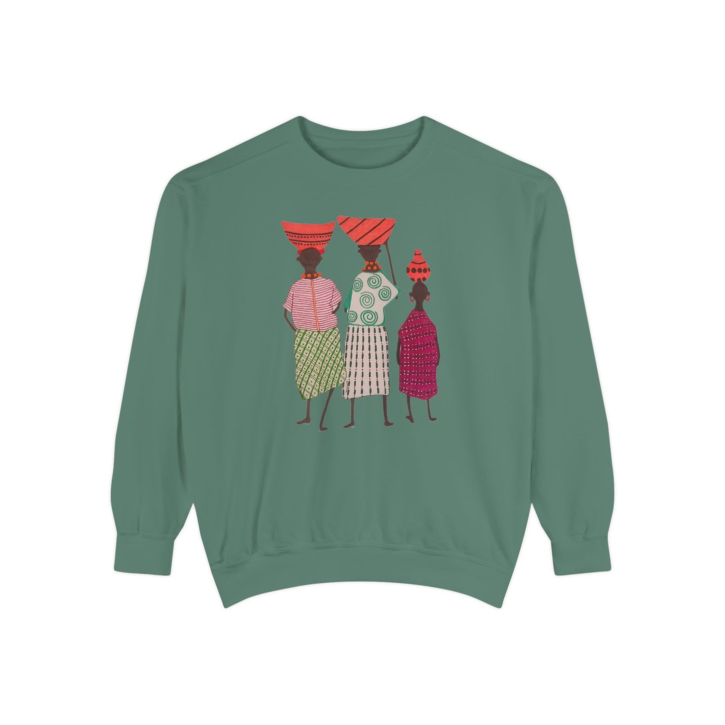 Cultural Women's Sweatshirt - Garment-Dyed Design with Sisterhood Theme