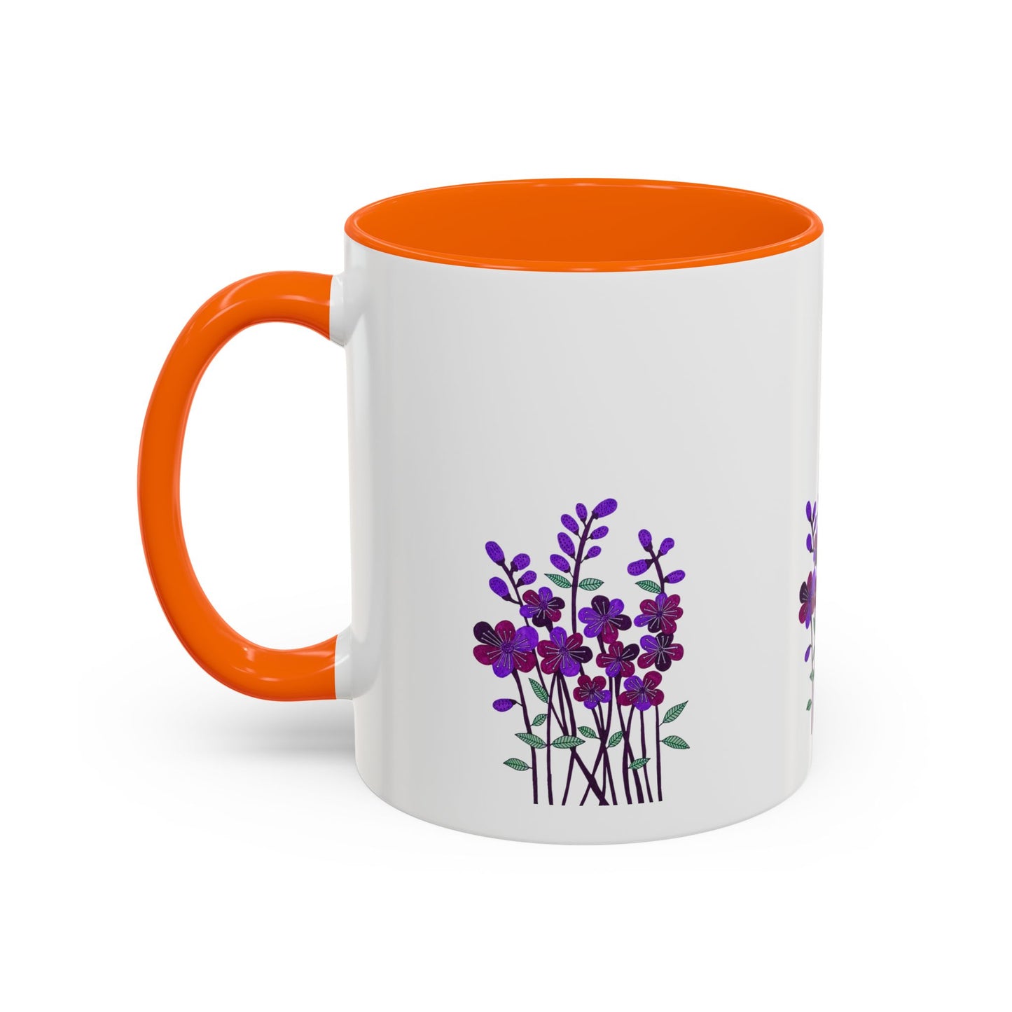 Floral Accent Coffee Mug - Elegant Botanical Design for Home & Office
