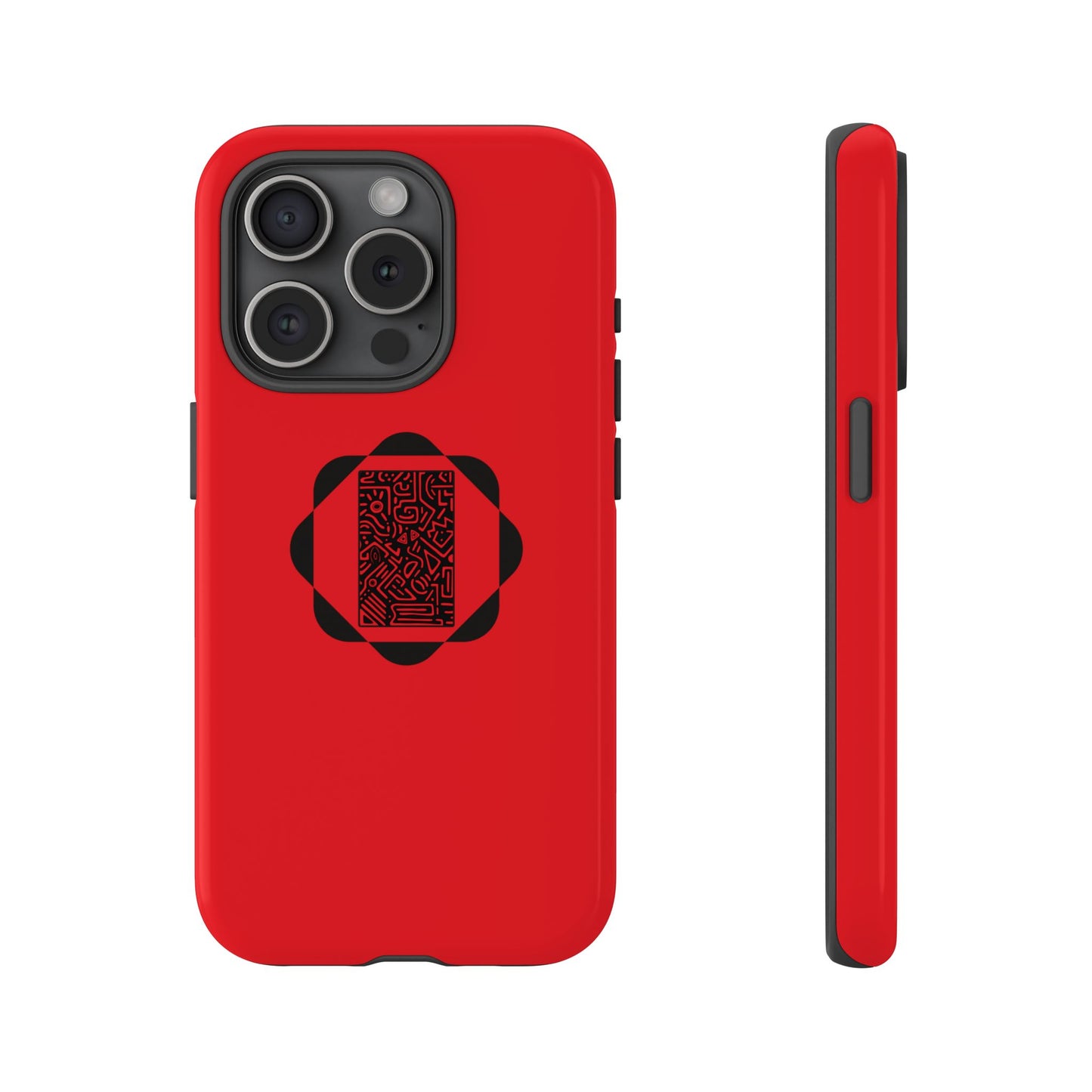 Tough Cases Phone Case, Bold Red Design, Unique Gift for Tech Lovers, Customize for Birthdays, Holidays, Everyday Use