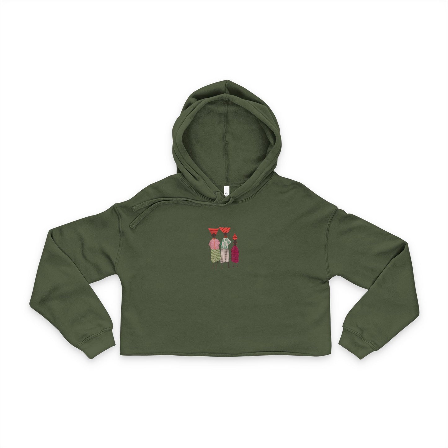 Dinkgwana - Women's Cropped Hoodie with Colorful Figure Design, Trendy Beachwear, Summer Outfit, Casual Streetwear, Gift for Her