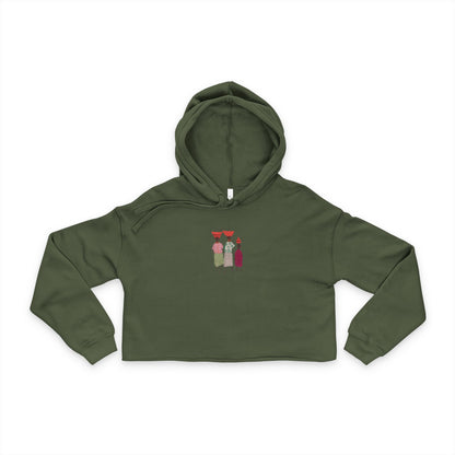Dinkgwana - Women's Cropped Hoodie with Colorful Figure Design, Trendy Beachwear, Summer Outfit, Casual Streetwear, Gift for Her