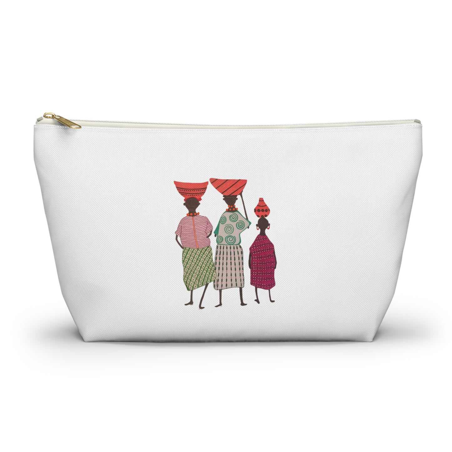 Dinkgwana - Accessory Pouch, Ethnic Print Cosmetic Bag, Travel Organizer, Gift for Her, Boho Style Pouch