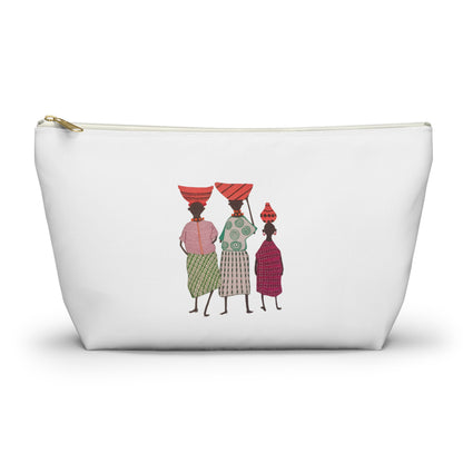 Dinkgwana - Accessory Pouch, Ethnic Print Cosmetic Bag, Travel Organizer, Gift for Her, Boho Style Pouch