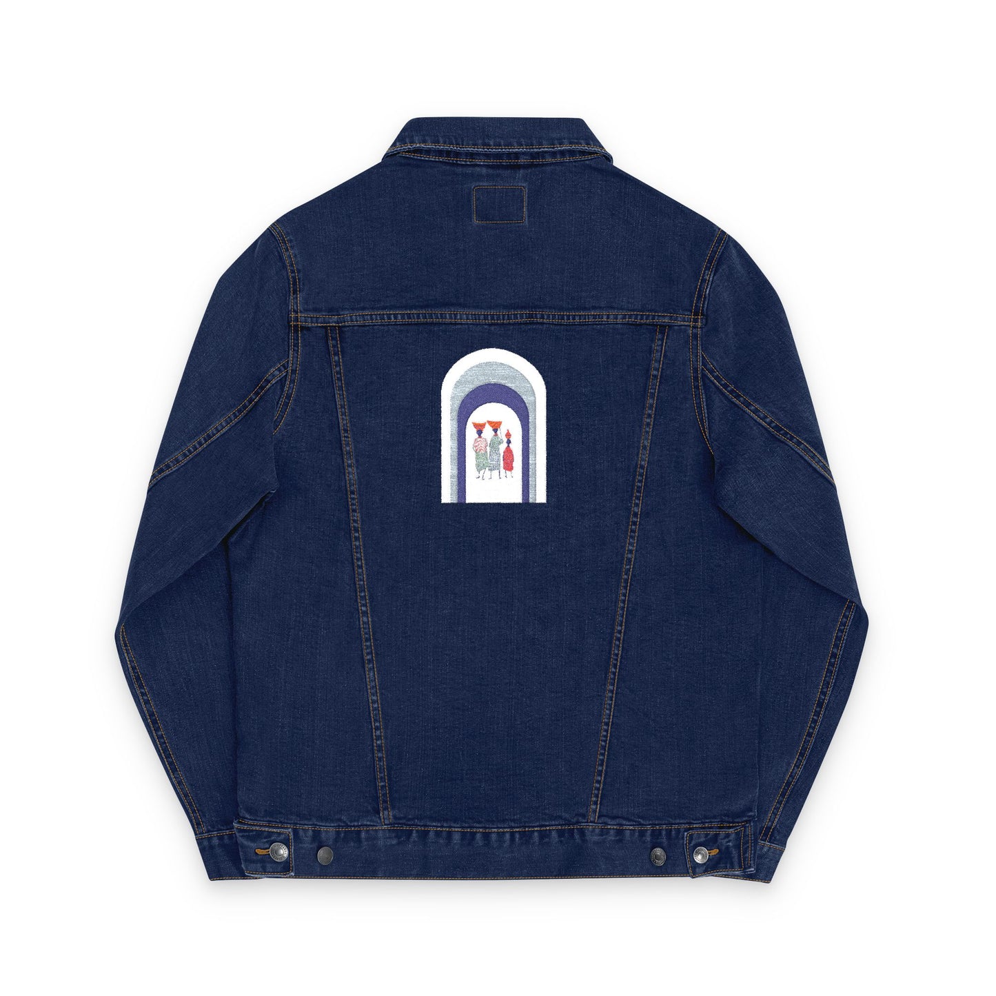 Dinkgwana Embroidered Unisex Denim Jacket, Stylish Outerwear, Casual Fashion, Unique Streetwear