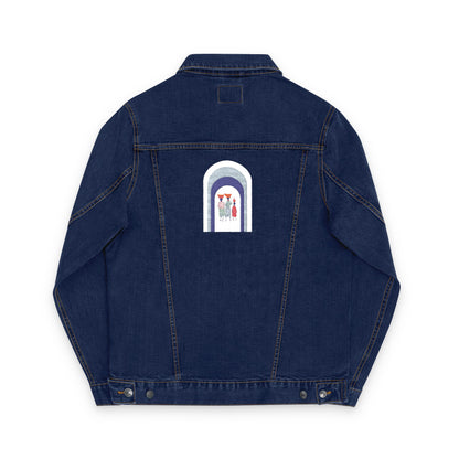 Dinkgwana Embroidered Unisex Denim Jacket, Stylish Outerwear, Casual Fashion, Unique Streetwear