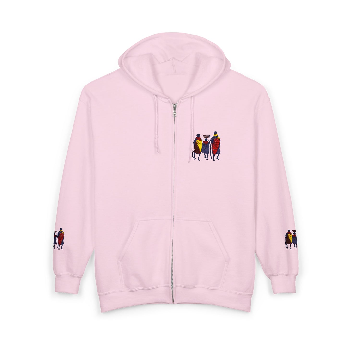 Ngwetsi Men Zip Hoodie — Nativity Christmas Chest & Sleeve Embroidered Design