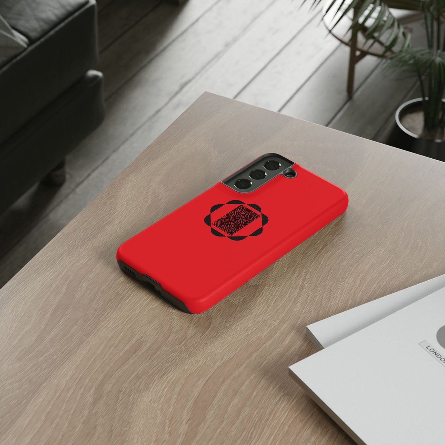 Tough Cases Phone Case, Bold Red Design, Unique Gift for Tech Lovers, Customize for Birthdays, Holidays, Everyday Use