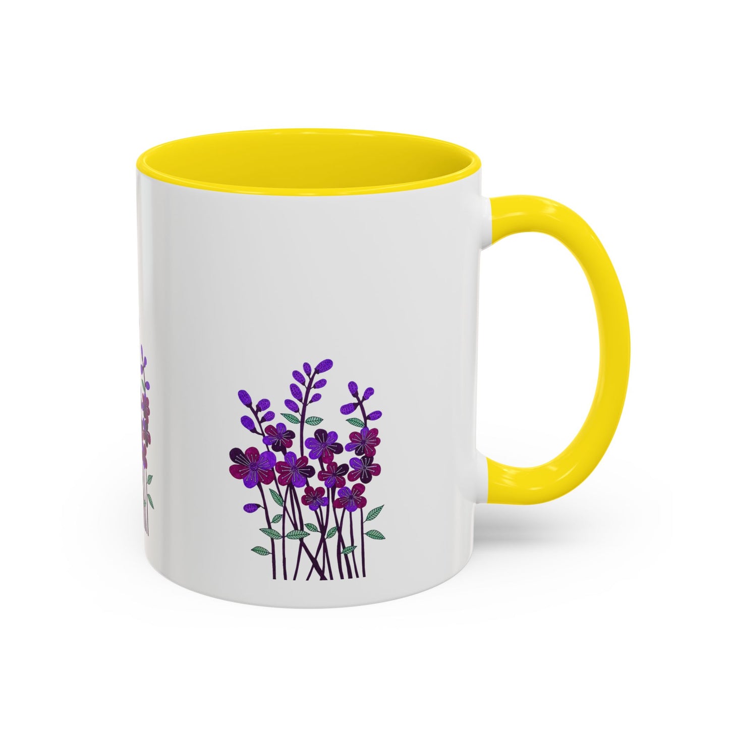 Floral Accent Coffee Mug - Elegant Botanical Design for Home & Office