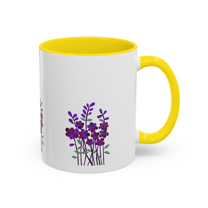 Floral Accent Coffee Mug - Elegant Botanical Design for Home & Office
