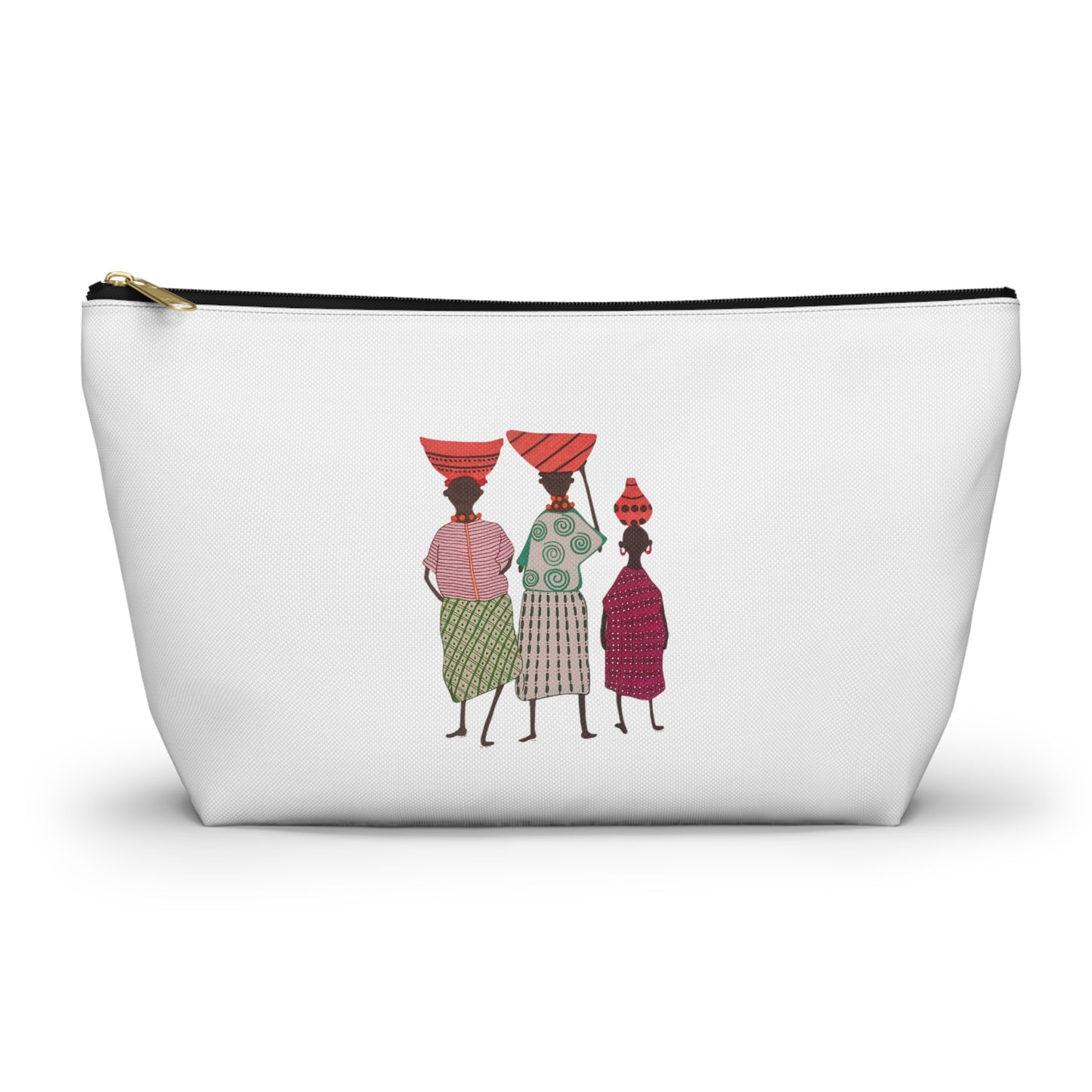 Dinkgwana - Accessory Pouch, Ethnic Print Cosmetic Bag, Travel Organizer, Gift for Her, Boho Style Pouch