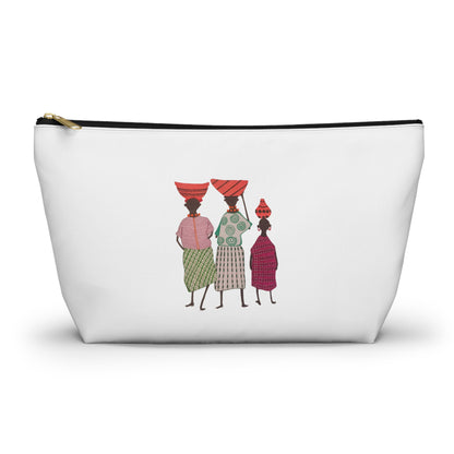 Dinkgwana - Accessory Pouch, Ethnic Print Cosmetic Bag, Travel Organizer, Gift for Her, Boho Style Pouch