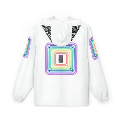 Pulse Windbreaker Jacket, Trendy Raincoat, Stylish Outerwear, AOP Jacket, Unique Gift for Him/Her