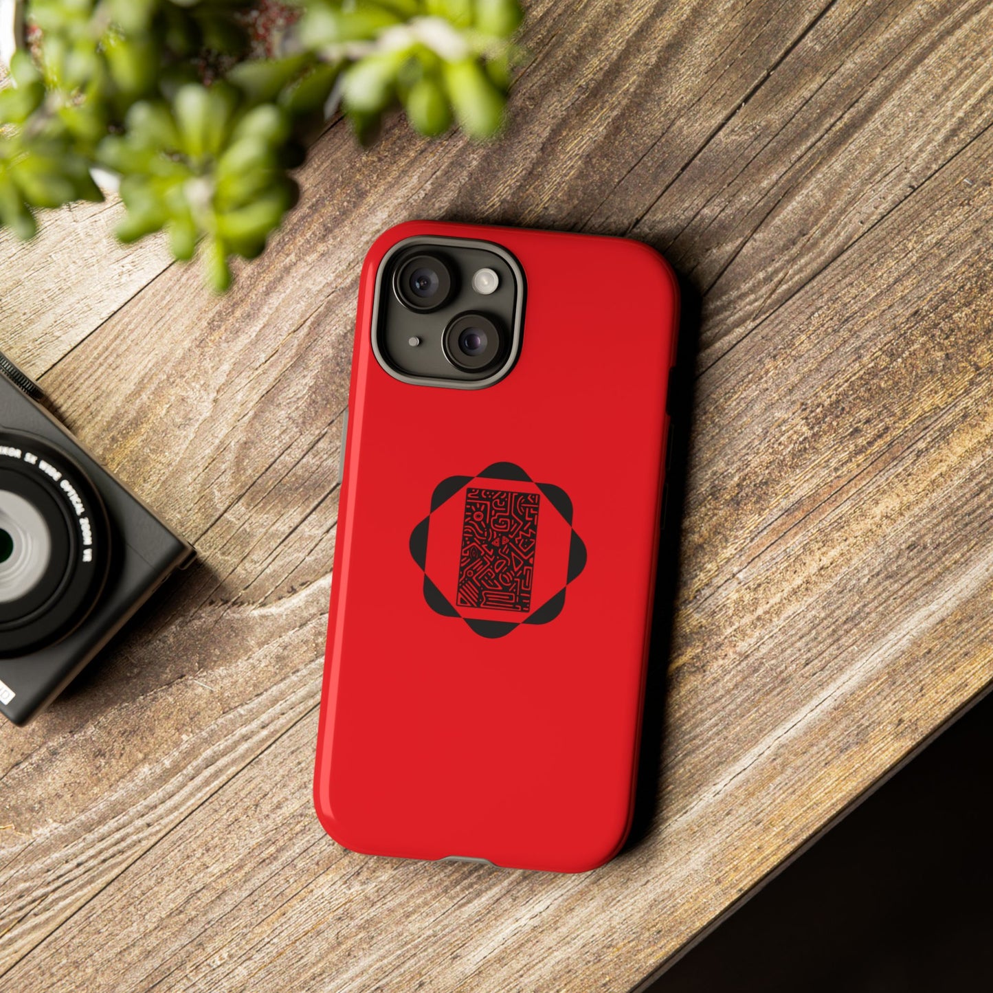 Tough Cases Phone Case, Bold Red Design, Unique Gift for Tech Lovers, Customize for Birthdays, Holidays, Everyday Use