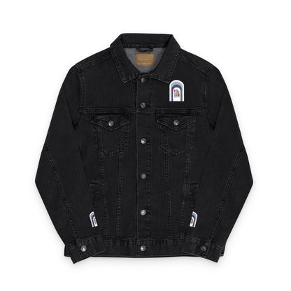 Dinkgwana Embroidered Unisex Denim Jacket, Stylish Outerwear, Casual Fashion, Unique Streetwear