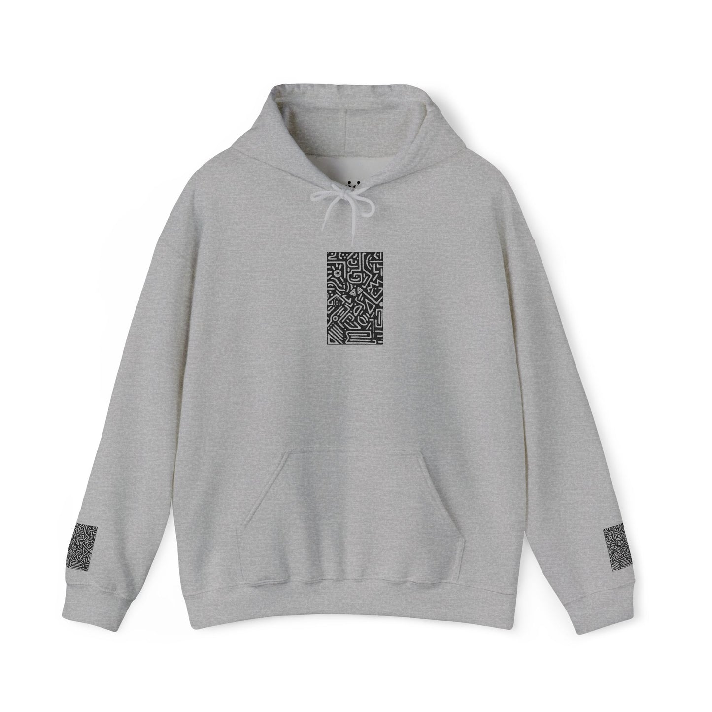 Pulse Hoodie — Minimal Black & White Tech Graphic