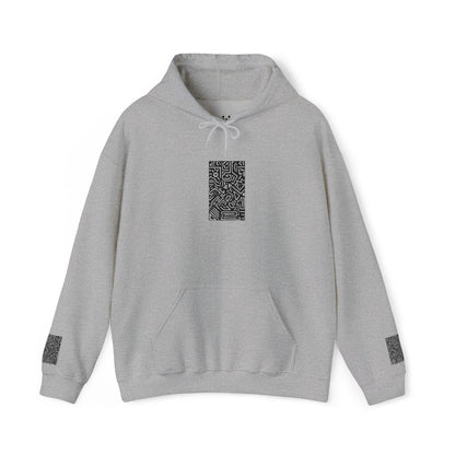 Pulse Hoodie — Minimal Black & White Tech Graphic