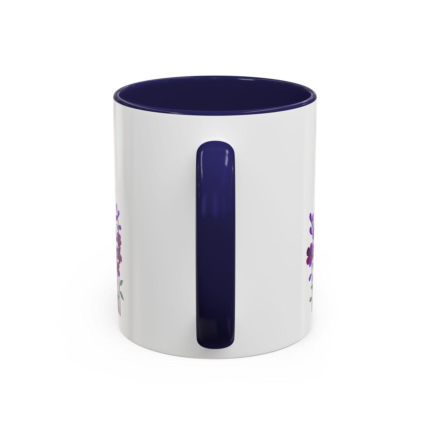 Floral Accent Coffee Mug - Elegant Botanical Design for Home & Office