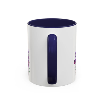 Floral Accent Coffee Mug - Elegant Botanical Design for Home & Office