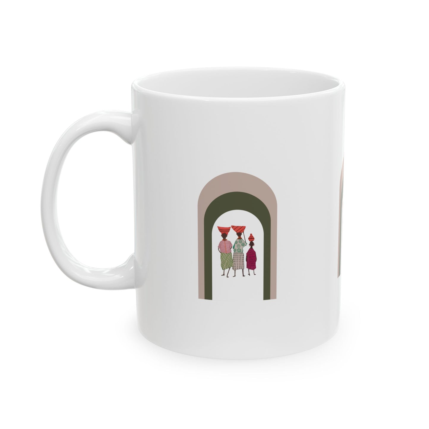Artistic Ceramic Mug - Dinkgwana Design (11oz, 15oz) - Perfect for Coffee Lovers & Unique Gift Idea