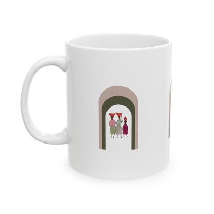 Artistic Ceramic Mug - Dinkgwana Design (11oz, 15oz) - Perfect for Coffee Lovers & Unique Gift Idea