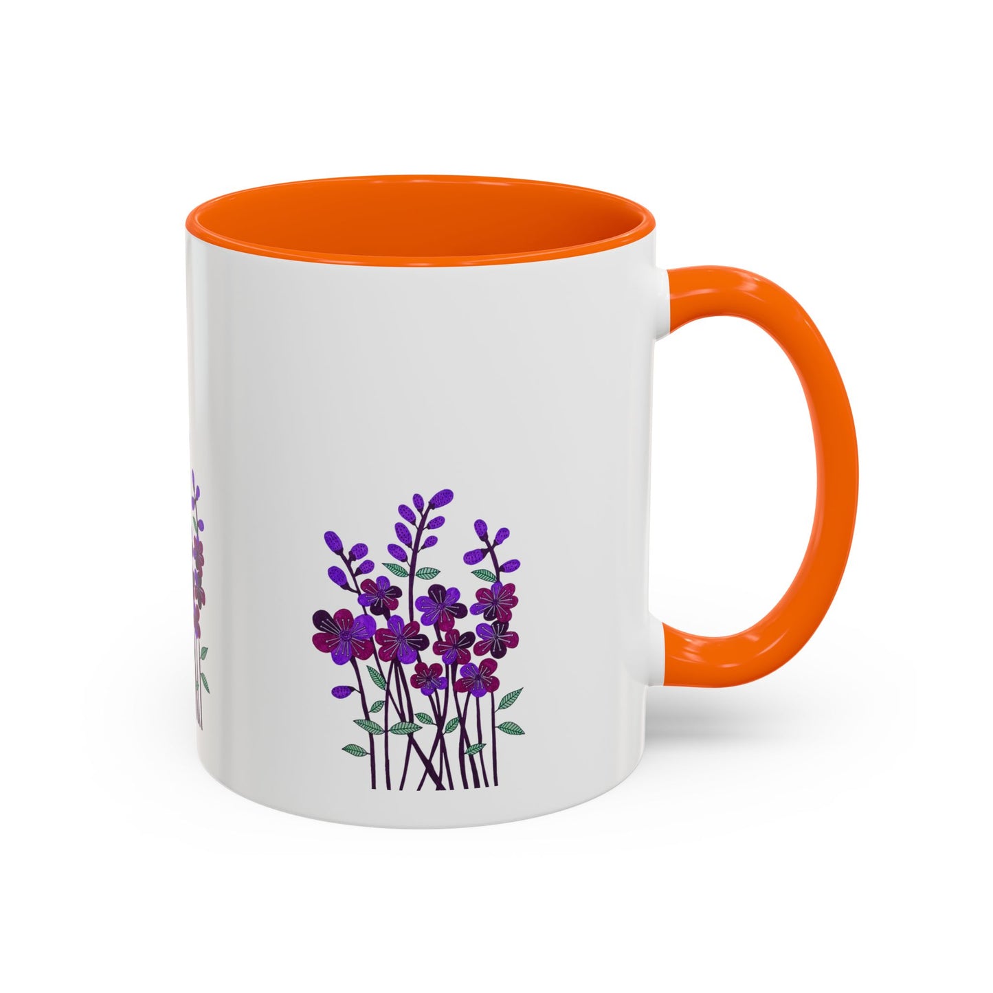 Floral Accent Coffee Mug - Elegant Botanical Design for Home & Office