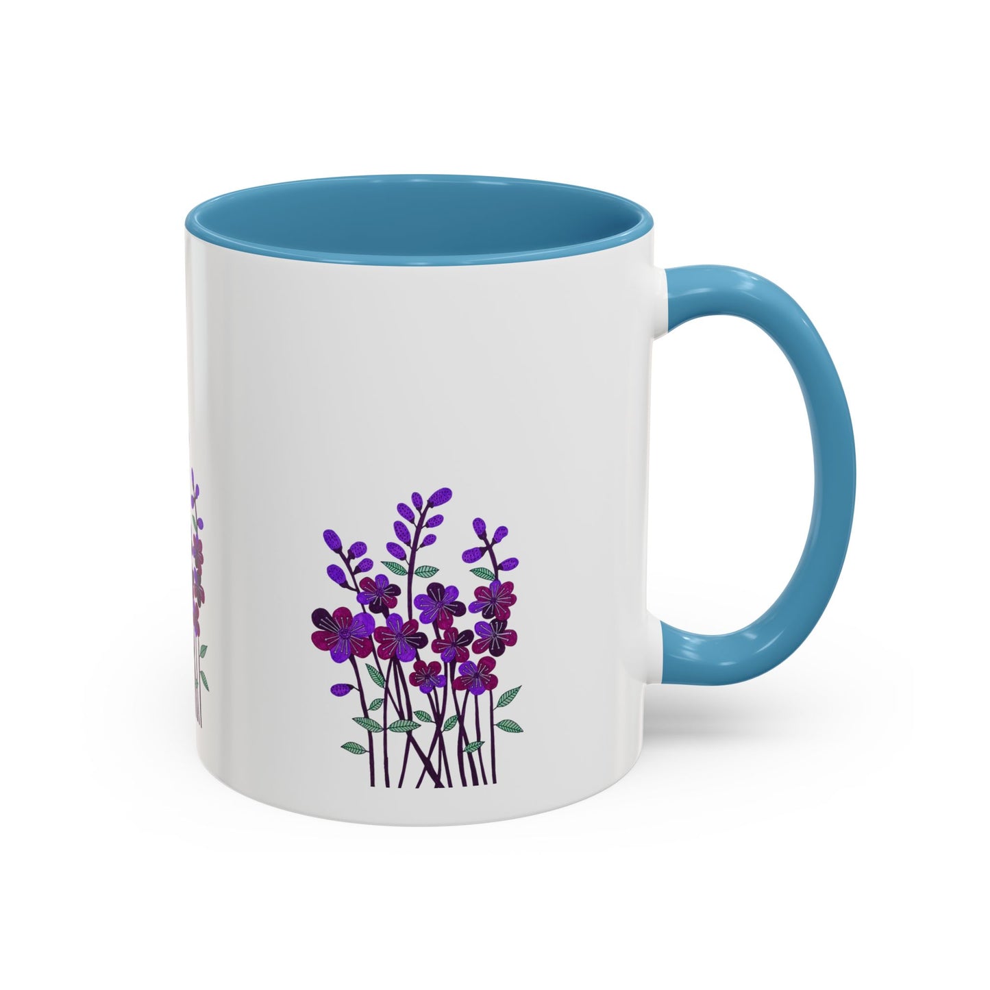 Floral Accent Coffee Mug - Elegant Botanical Design for Home & Office