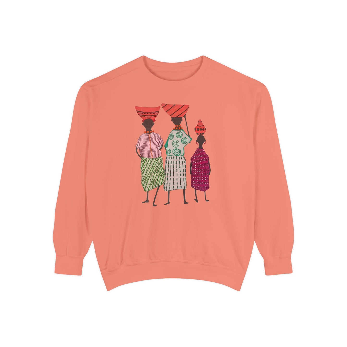 Cultural Women's Sweatshirt - Garment-Dyed Design with Sisterhood Theme