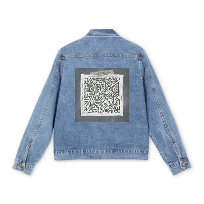 Organised Chaos - Stylish Men's Denim Jacket with Unique Back Design, Casual Jacket, Everyday Wear, Gift for Him, Vintage Style