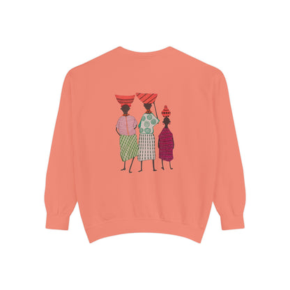 Cultural Women's Sweatshirt - Garment-Dyed Design with Sisterhood Theme