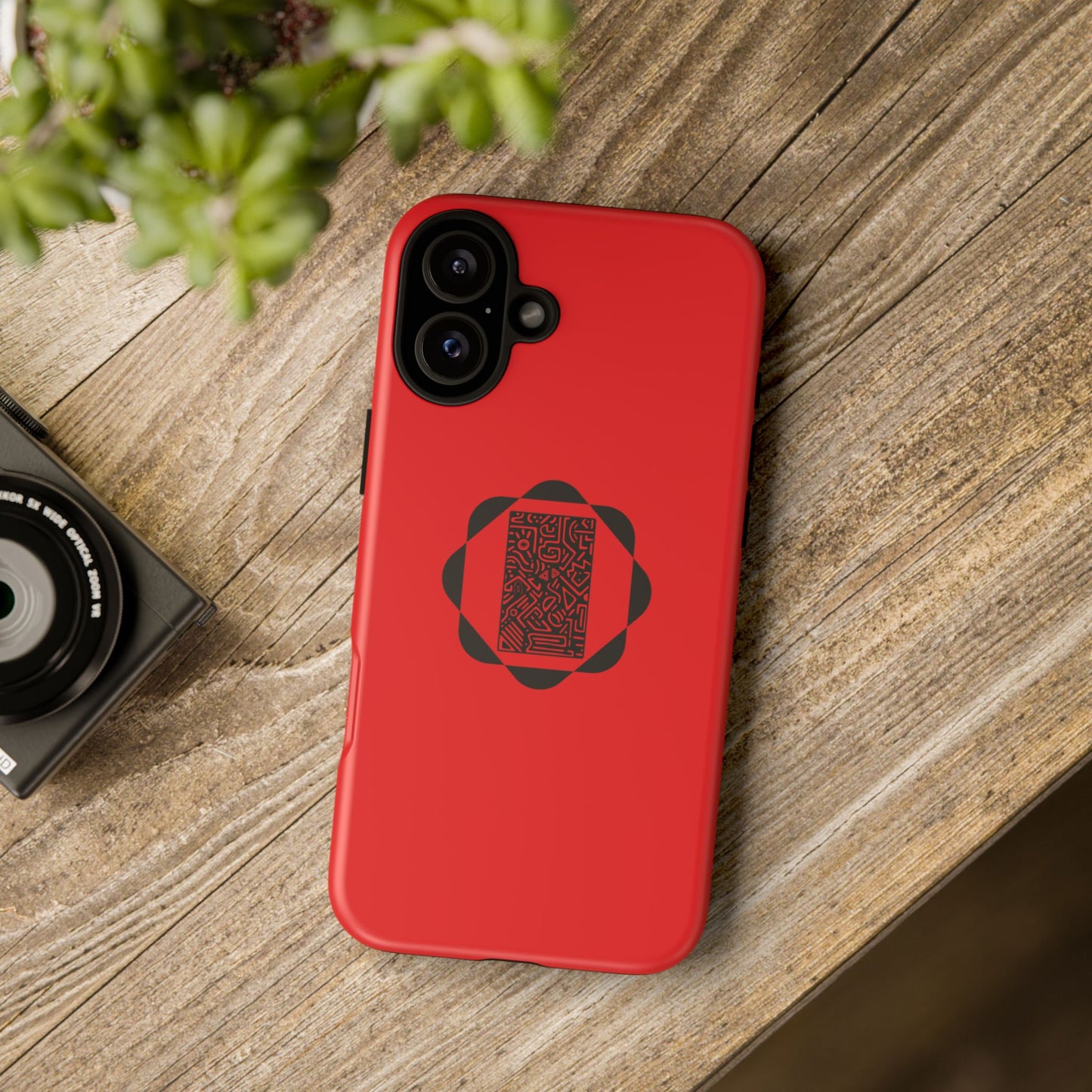Tough Cases Phone Case, Bold Red Design, Unique Gift for Tech Lovers, Customize for Birthdays, Holidays, Everyday Use